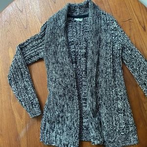 Anthropologie Black and White Open Front Cardigan